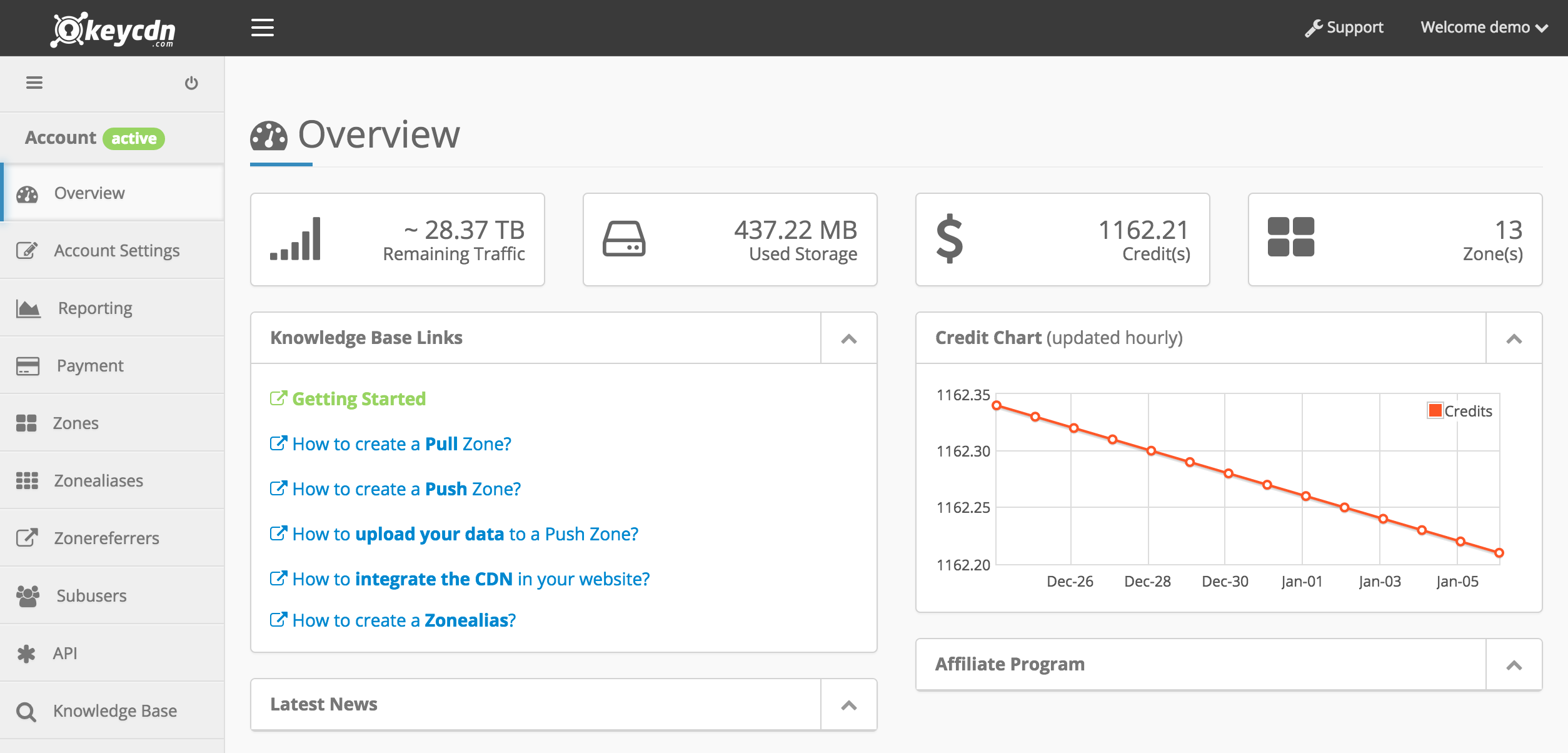 KeyCDN Screenshot